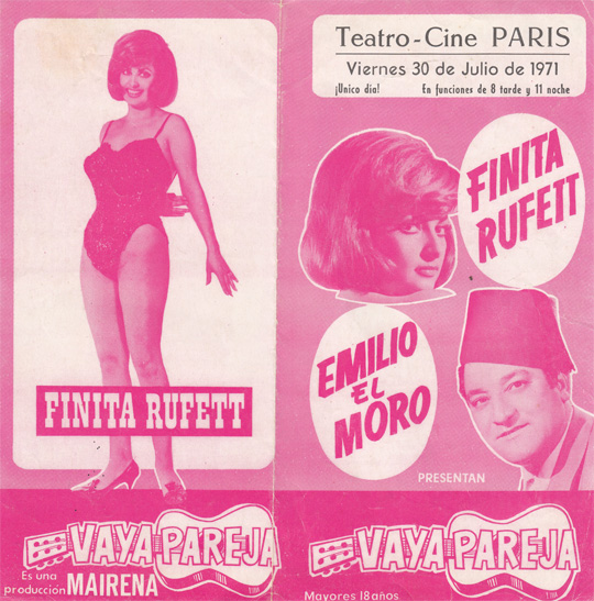 Vaya pareja, Teatro-Cine París, 30 de julio de 1971