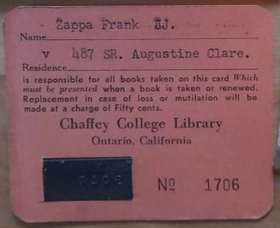 Chaffey College Library Card