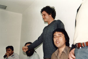 Juan Carlos, Pedrín, Miguel, Joaquín y Pepe en el camerino