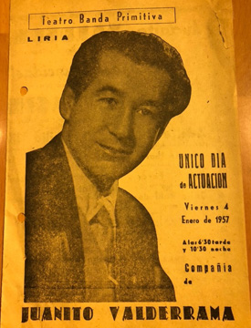 Caras conocidas, Teatro Banda Primitiva, Liria, 4 de enero de 1957